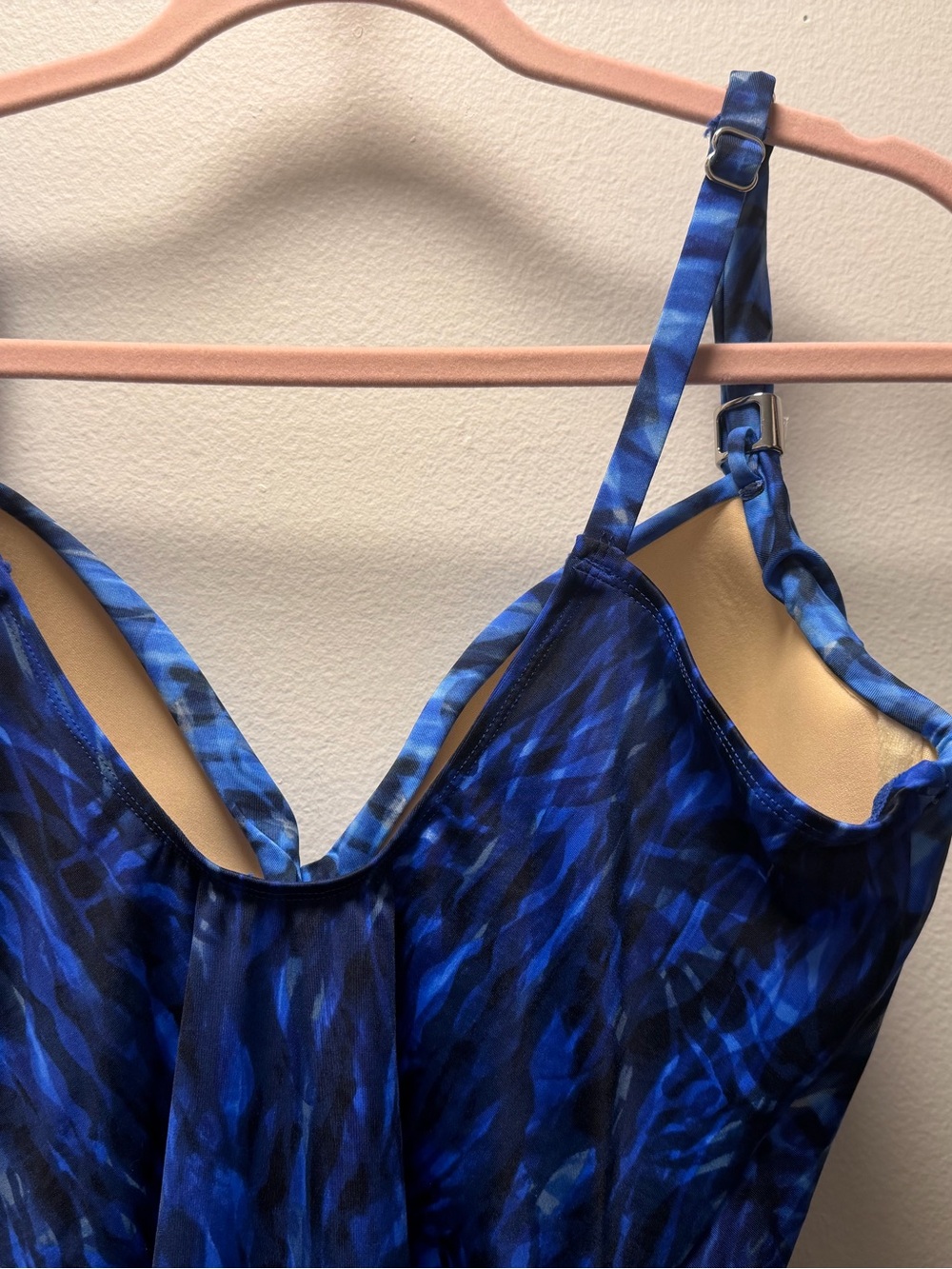 Miraclesuit Blue & Black NWT Sz 14 Padded Cup & Wire Adjustable Straps - Picture 7 of 9